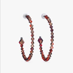 CHICO’S RED SHIMMER HOOP EARRINGS